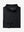 Folded view of black solid stretch cotton pique long sleeve polo shirt
