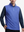 Front upper body shot of model wearing cobalt wave full print quarter zip sleeveless vest pullover