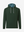 3D view of forest green  soft stretchy hoodie with inner print hood