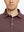 Upper chest close-up wearing Rusty Red Navy Yarn Dyed Stripe Polo – from nose to chest