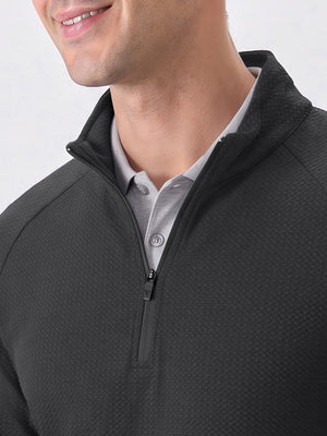 Heather Textured Quarter Zip Pullover