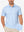 Front upper body shot of model wearing light blue of nylon blend casual jacquard polo shirts.