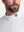 Front shot from nose to chest of model wearing white warm brushed mock neck golf t shirt