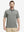 Front half-body view of a model wearing the black feather weight jacquard polo shirts, showing the chest pocket