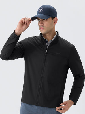 Full Zip Stand Collar Lightweight Windbreaker Jacket