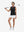 Front full body shot of model exercising in black women's athletic quarter zip tank tops