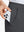 Detail view of double pockets on dark grey stretch cotton blend slim fit golf trousers 5 pockets