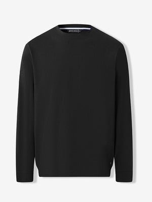Heather Brushed Rib Knit Crewneck Sweatshirt