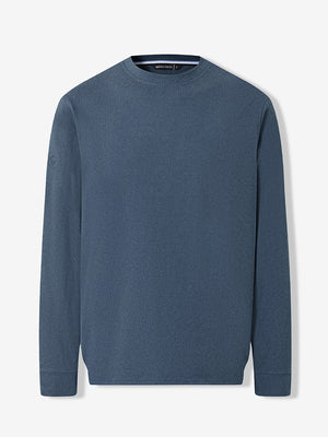 Heather Brushed Rib Knit Crewneck Sweatshirt