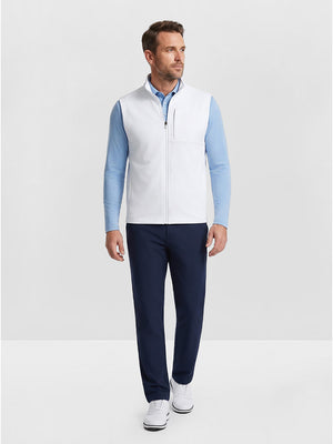 Nylon Blend Stripe Texture Golf Vest with 5 Pockets