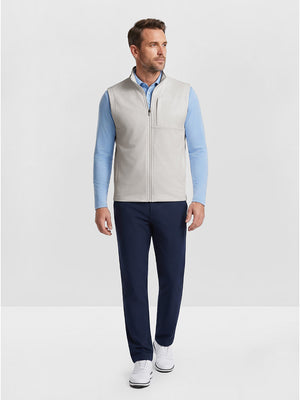 Nylon Blend Stripe Texture Golf Vest with 5 Pockets