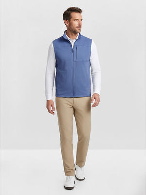 Nylon Blend Stripe Texture Golf Vest with 5 Pockets