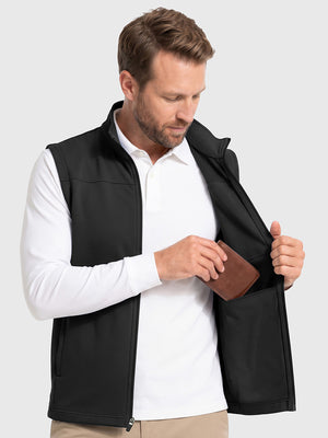 Nylon Blend Stripe Texture Golf Vest with 5 Pockets