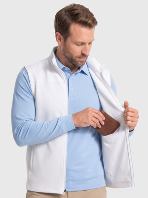 Nylon Blend Stripe Texture Golf Vest with 5 Pockets