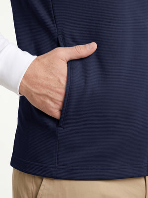 Nylon Blend Stripe Texture Golf Vest with 5 Pockets