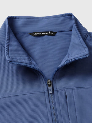 Nylon Blend Stripe Texture Golf Vest with 5 Pockets