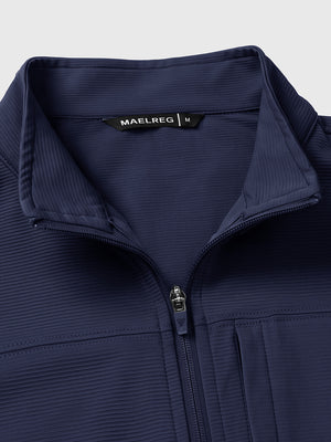Nylon Blend Stripe Texture Golf Vest with 5 Pockets