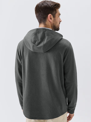 Stretch Ultra-Comfy Heather Brushed Rib Knit Hoodie
