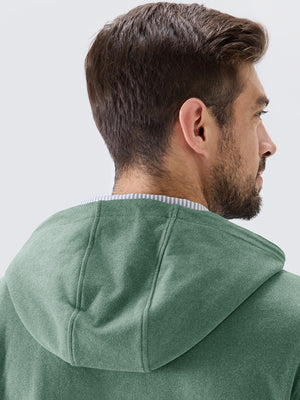 Stretch Ultra-Comfy Heather Brushed Rib Knit Hoodie