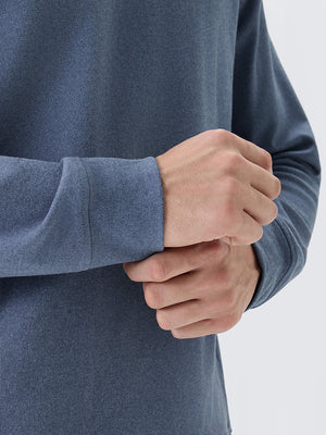 Stretch Ultra-Comfy Heather Brushed Rib Knit Hoodie